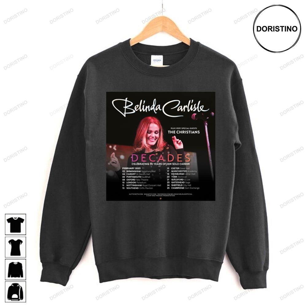 The Decades Celebrating 35 Years Of Her Solo Career Belinda Carlisle Limited Edition T-shirts